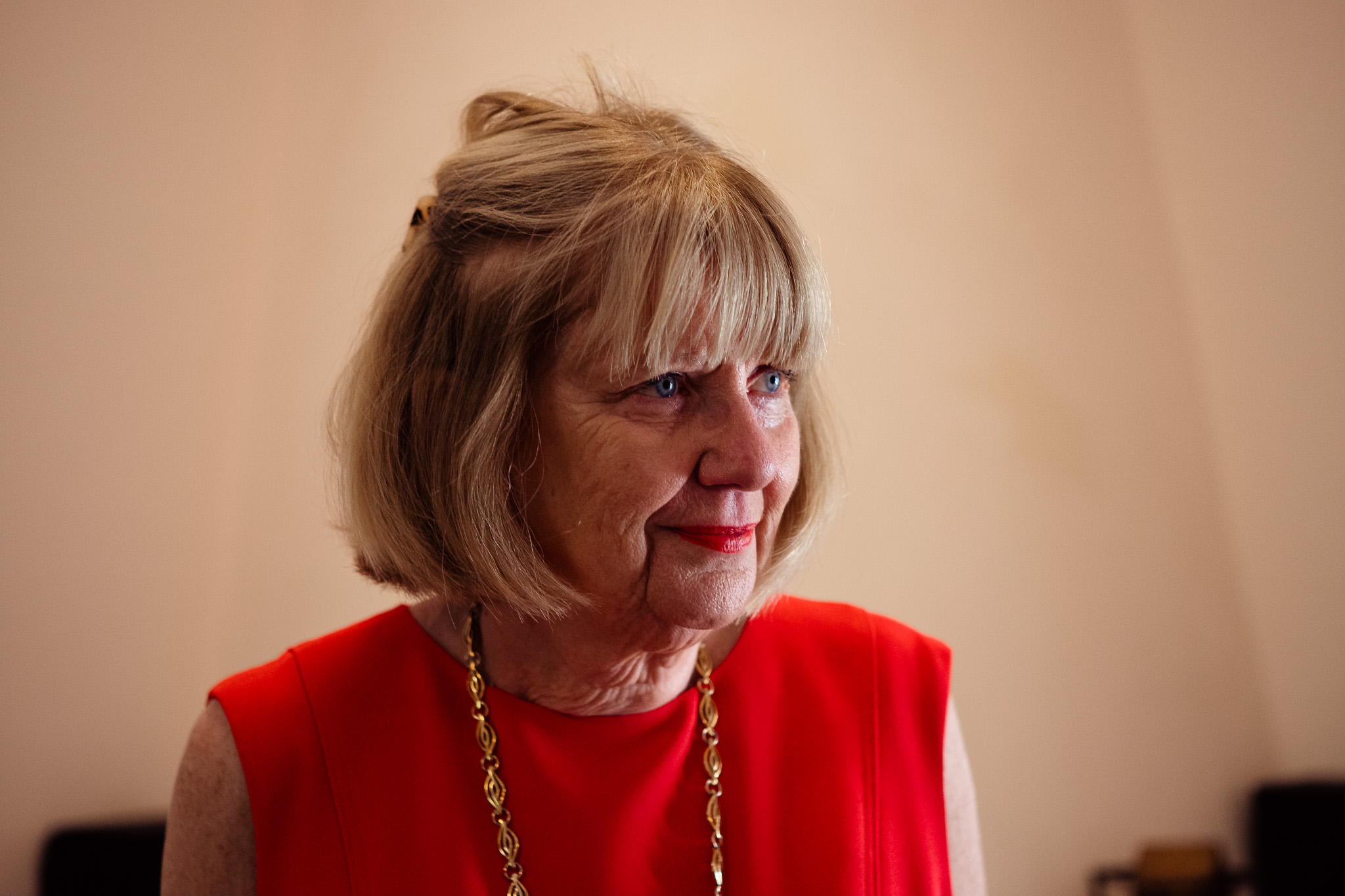 The mum of the bride is captured welling up as she looks upon her daughter who's about to get married.