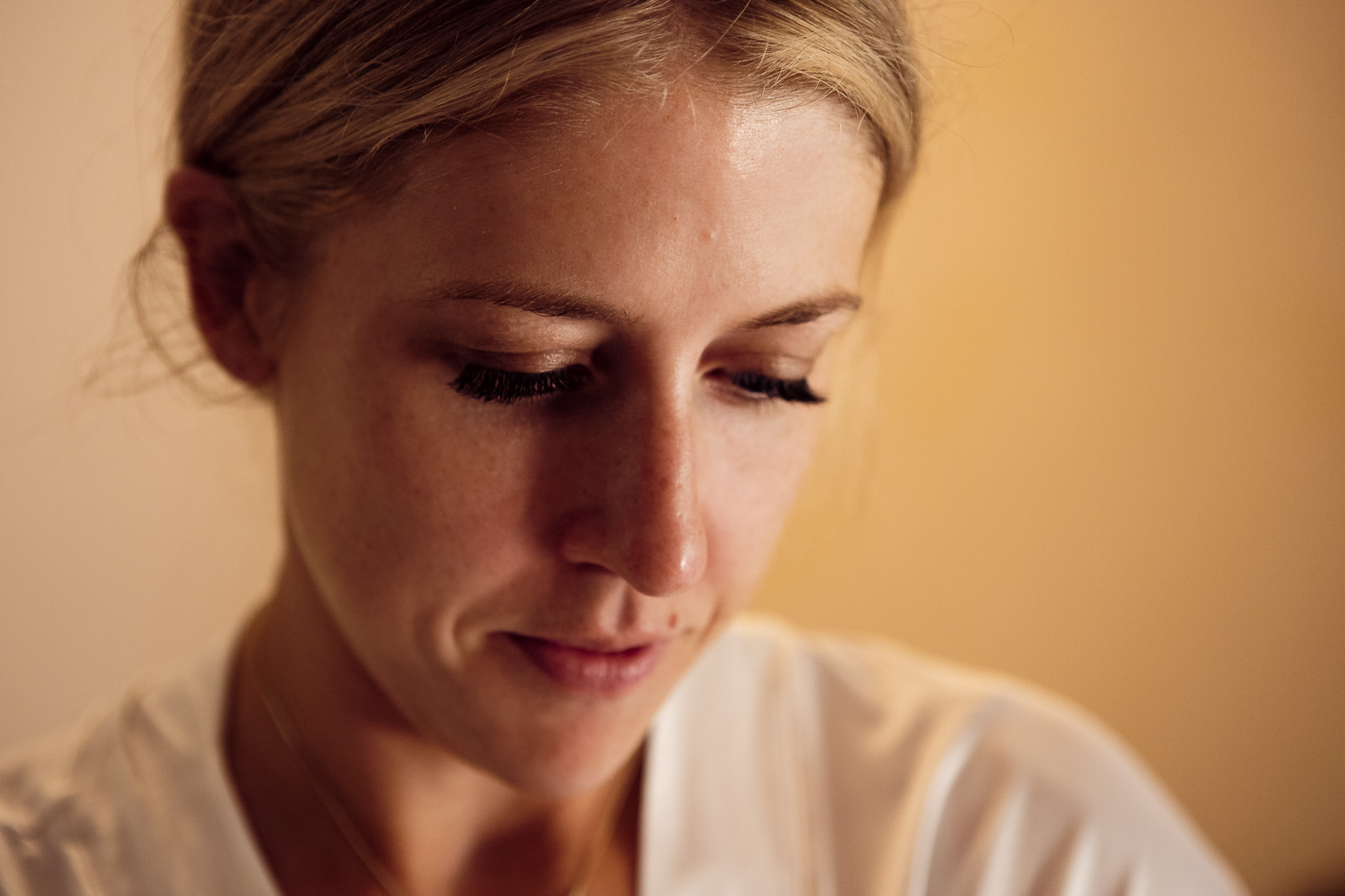 Portrait of Alice during her wedding preparations.